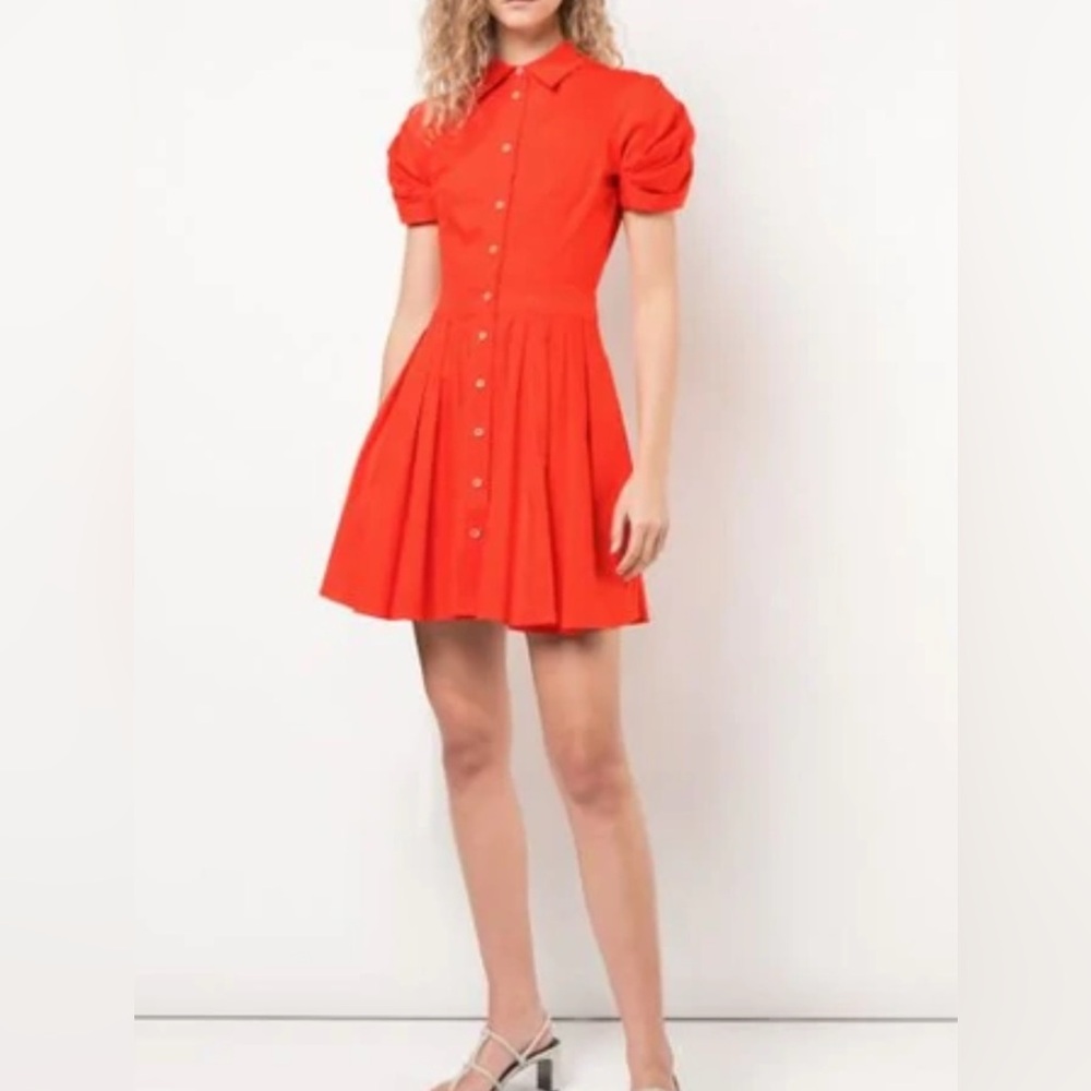 Alexis Vibrant Orange Button-Front Mini Dress